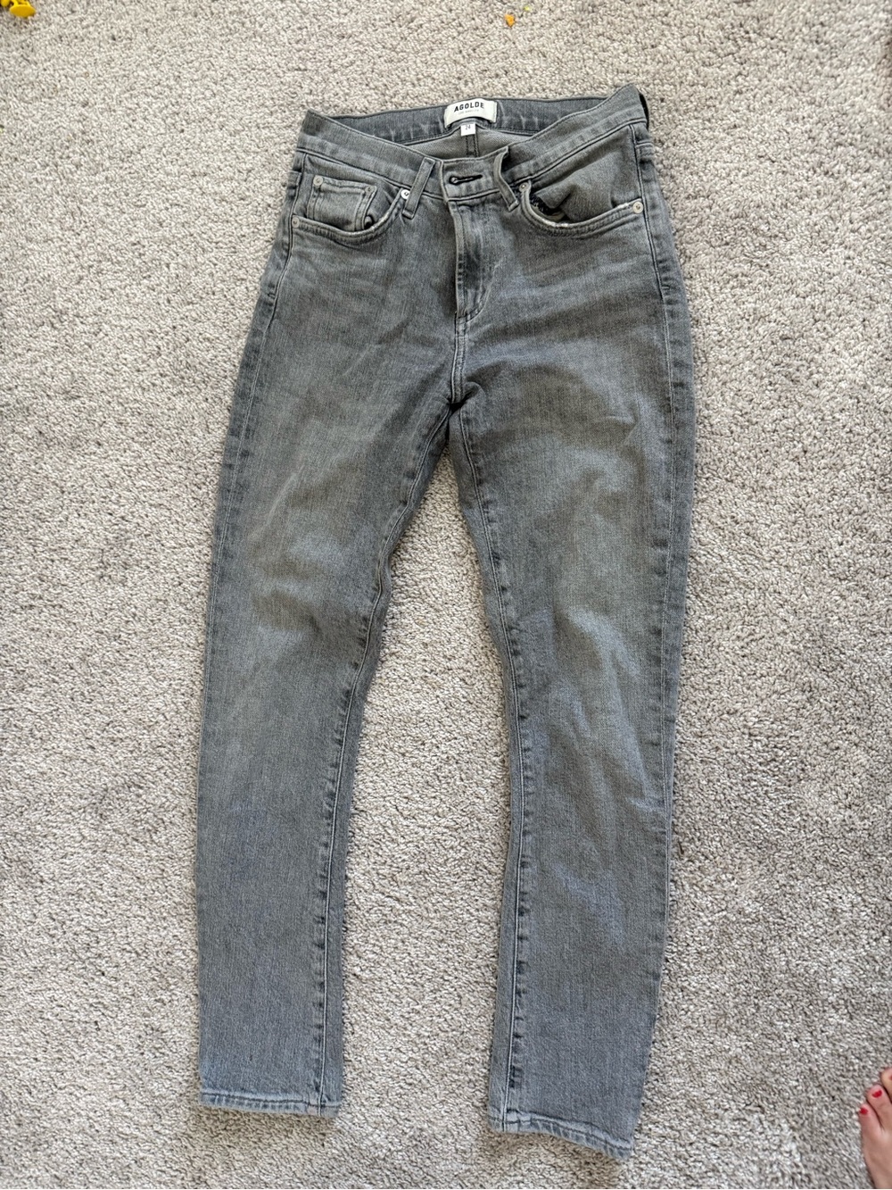 Agolde Women's Skinny High-Rise Jeans in Washed Gray
